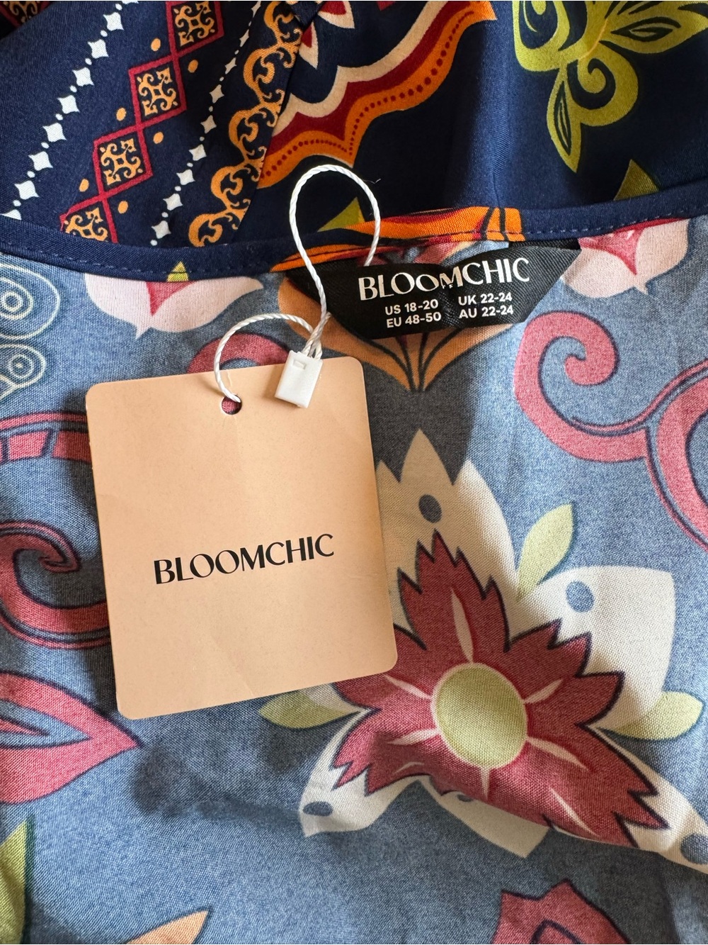 BloomChic Navy Multicolor Floral & Elephant Print Midi Dress - Picture 5 of 13